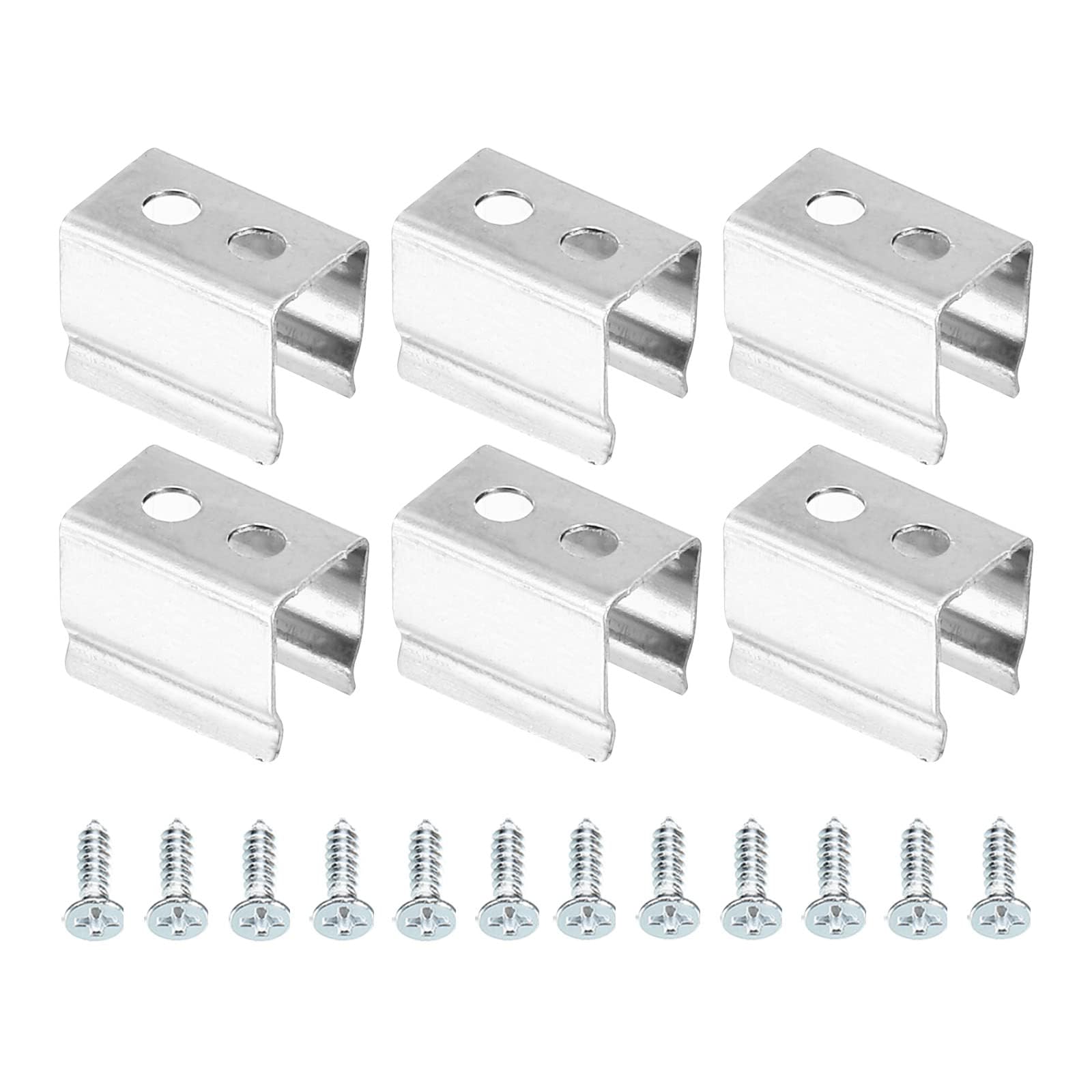 TOP-VIGOR 50Pcs Neon Rope Light Mounting Brackets, LED Lights Install Fixing Clips Clamp, Support Holder with Screws, Wall Channel Mounting Holder Accessories for 4.8-6mm Lamp Strip, Pipe Clamps