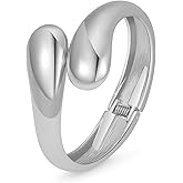 AYWFCBF Bangle Bracelets for Women | 14K Gold Plated Trendy Wide Bracelets | Hinged Arm Cuff Bangles Chunky Bracelet for Women