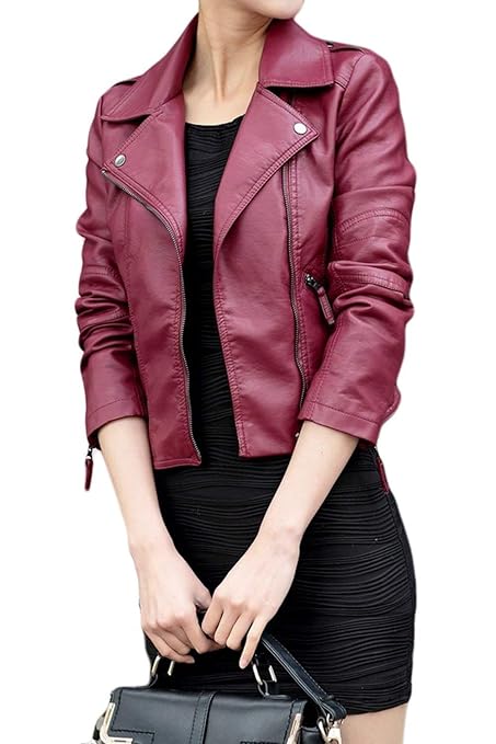 Jacken Damen Große Größen Fashion Normallacks Langarm Mit Zipper Lederjacke Marken Slim Fit Vintage Casual Kurzes Kunstlederj