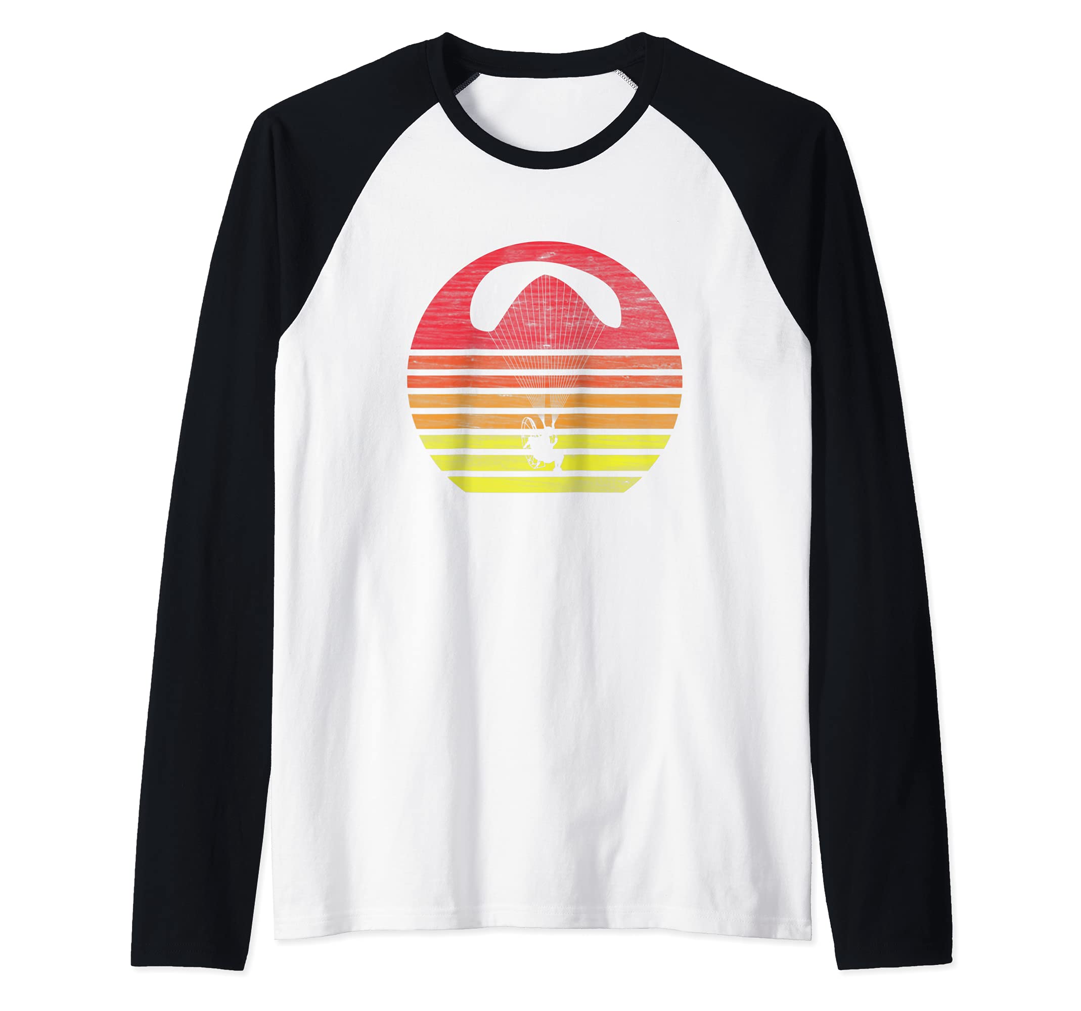 Retro Paragliding Raglan Baseball Tee