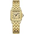 CHEETAH Gold Watches for Women with Small Vintage Bracelet, Rectangular Case Roman Dial