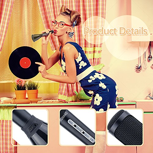 TOSING K068 Wireless Karaoke Microphones Bluetooth Speaker Portable KTV Player Mini Home KTV Music Playing and Singing Machine System for iPhone/Android Smartphone/Tablet Christmas Gift (black) - Thumbnail 5