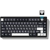 Womier 75% Wireless Mechanical Gaming Keyboard with Knob & Display, Bluetooth 5.0/2.4GHz/USB C Thocky Creamy Keyboard for PC Computer, 8000mAh Battery Hot Swappable Key Board for Win/Mac (MT75-Grey)