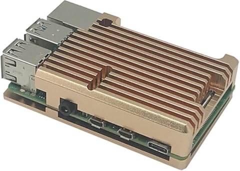 Kurphy para Raspberry Pi Raspberry Pi 4 Modelo B Armadura de Aluminio Carcasa de Aluminio Caja de Repuesto Dorada Piezas