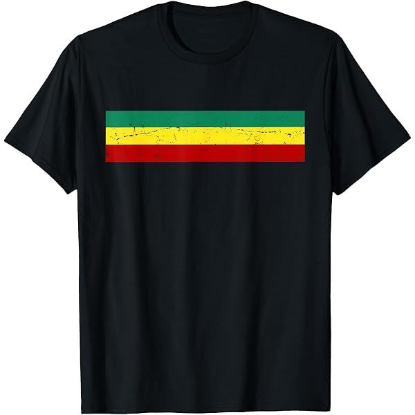【USA製】Rasta color Border T XL size Amazon.com: Rasta Flag Colors Stripe Shirt Reggae Jamaican Vintage
