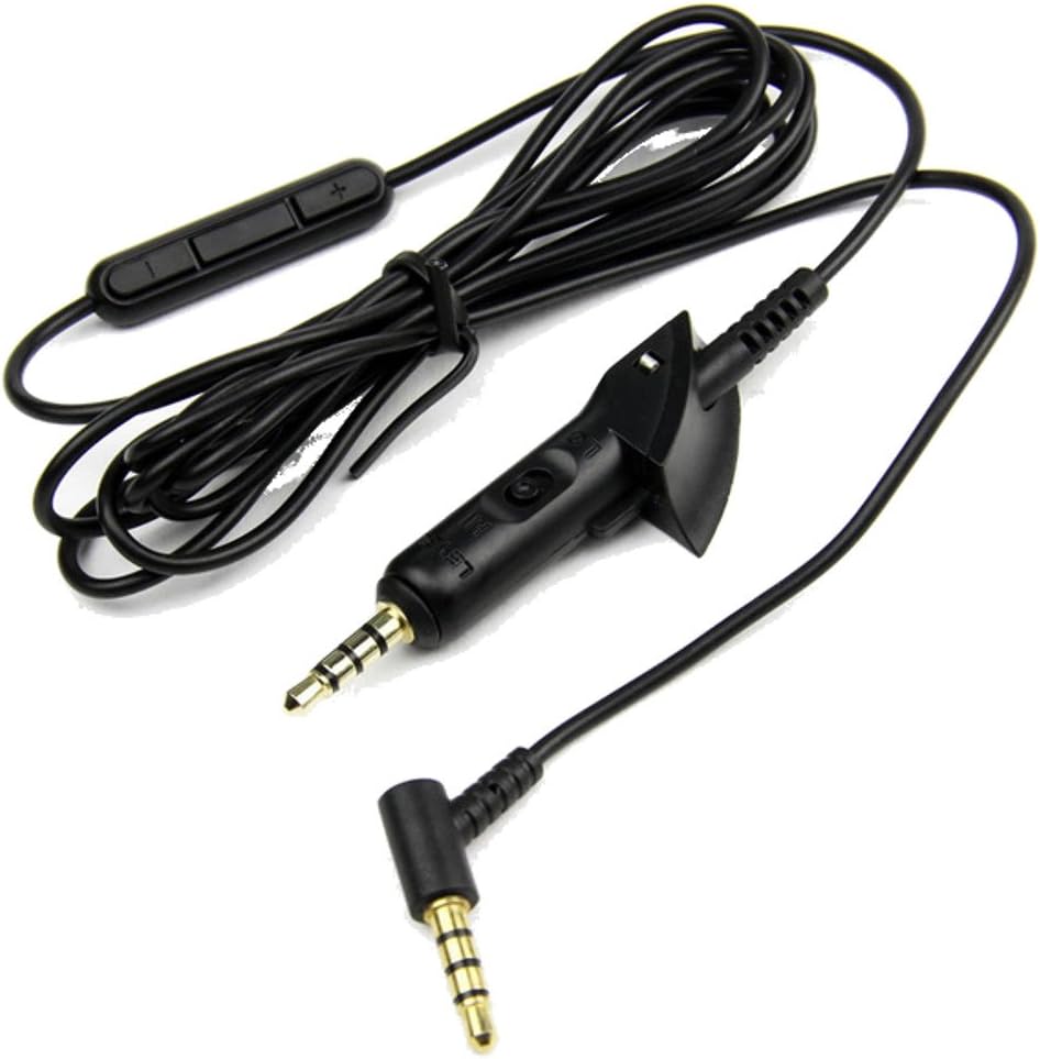 Ledhill Replacement Cable for Bose QuietComfort15 with Hi/Lo Switch, Inline Remote and Microphone