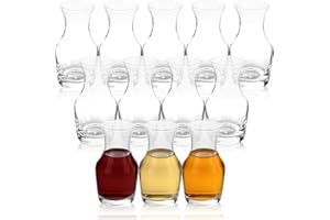 GBACHOOSE 12 Pack Wine Carafe Glass, 6oz Single Serving Mini Decanters for Individual Pours, Small Individual Carafes for Win