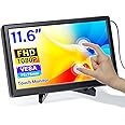ELECROW Portable Touch Monitor 11.6 Inch Touchscreen Display FHD 1920x1080 Resolution HDMI-Compatible/VGA Port Input Compatible with Raspberry Pi Windows PC Game Console