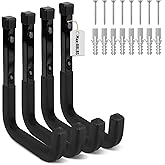 SEDY Heavy Duty Garage Storage Hook: 4-Piece 6" Wall Mount J Utility Hooks Holds 88 LB, Large Metal Garage Storage Ladders Hook, Utility Hooks for Bikes, Garden Tools