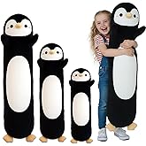 Kekeso Penguin Plush, Long Penguin Plush Pillow Ultra Soft Huggable Stuffed Animal Body Pillow for Kids Adults (Black, 60cm/23.62in)