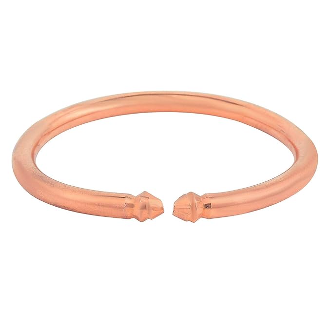 Dravina Trader Copper Kada (7 MM) Designer Pure Metallic Tamba Kada Free Size Bangle with