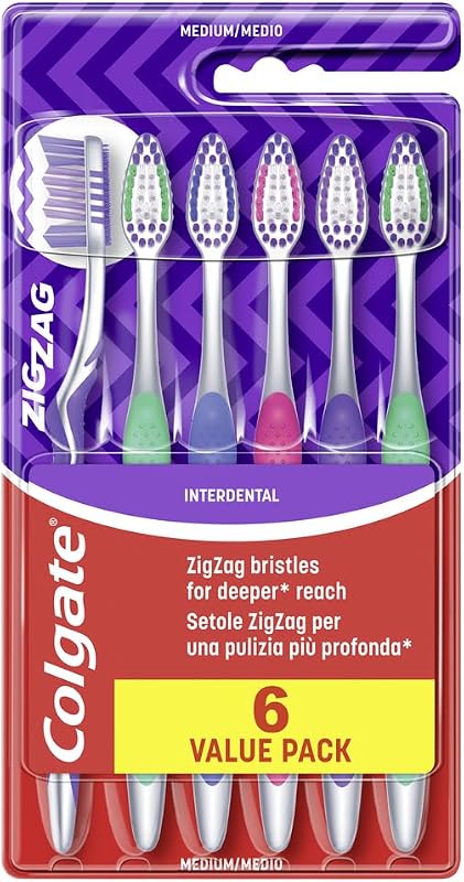 Zahnbürste ZigZag, Mittel, 6 Stück