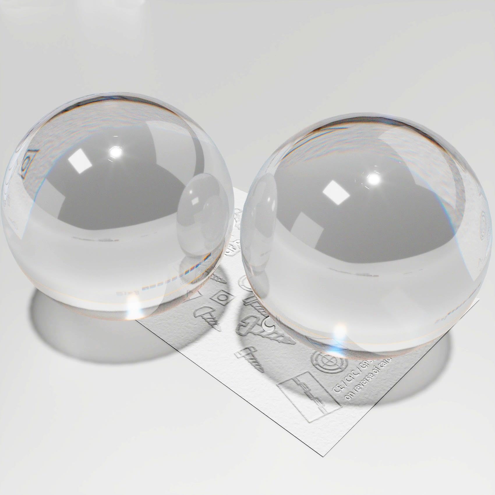 2 x 60mm Large Clear Polished Sphere Transparent Acrylic Spheres Balls