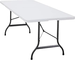 Deuba Gartentisch Klapptisch Klappbar 183x76 cm Tragegriff Kunststoff 8 Personen Buffettisch Campingtisch Garten Camping Weiß