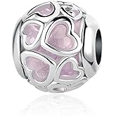 Openwork Hearts Beads Charms fit Pandora Charm Bracelets Christmas Birthday Jewelry Gift for Women Daughter Sister Granddaughter