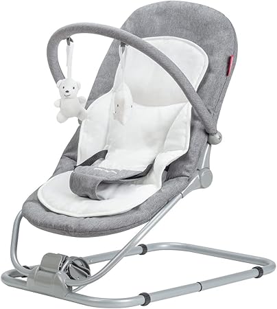 Moby System Transat Bebe Balancelle 2 En 1 Laura Jusqu A 9 Kg Lit Pliable Harnais De Securite Reglable Matelas Amovible Inclinaison Reglable Arche A 2 Jouets Gris Amazon Fr Bebes Puericulture