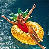 WISHTIME Giant Inflatable Pineapple Pool Float Summer Swimming Ring Pool Float Inner Tube Outdoor Beach Party Play Pool Water Fun Toy Adults