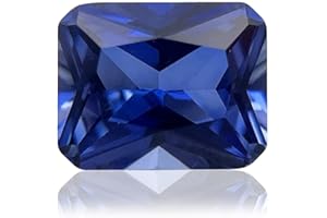 Gryrigns Cornflower Blue Loose Synthetic Sapphire Stone Radiant Cut Created Corundum Gemstone Faceted 3A VVS