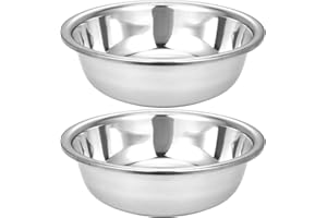 Sibosen 2 Pack 17 Quart Large Mixing Bowl Oversized All Purpose 304 Stainless Steel Large Mixing Bowl for Prepping Baking Mar