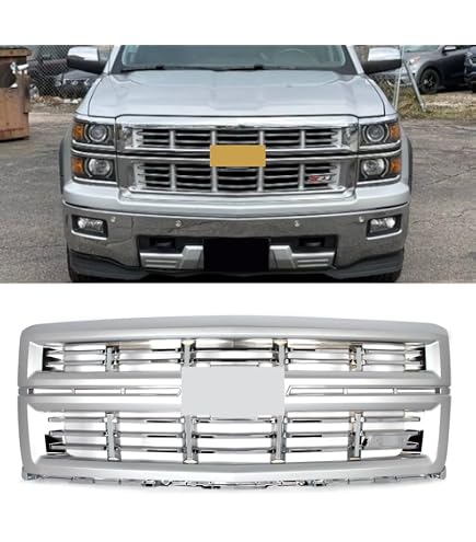 Chrome & Black Honeycomb Front Bumper Grille For 2014-2015 Chevy Silverado 1500