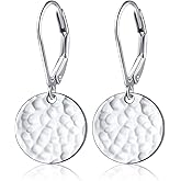S925 Sterling Silver Disc Dangle Drop Stud Hoop Flat Earrings for Women Teen Ball Circle Jewelry Gift Forging