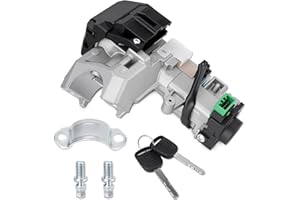 Ignition Switch Lock Cylinder with 2 Keys (with Chip) Compatible with 2003 2004 2005 Honda Civic Hybrid Sedan 1.3L, Compatibl