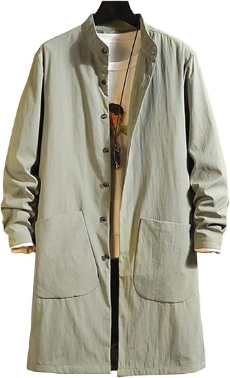 Amazon Aisaidunメンズ チェスターコート 春 秋 スプリングコート メンズ ロング丈 コート ゆったり アウター シンプル ジャケット カジュアル コート 防風 トレンチコート コート ジャケット 通販