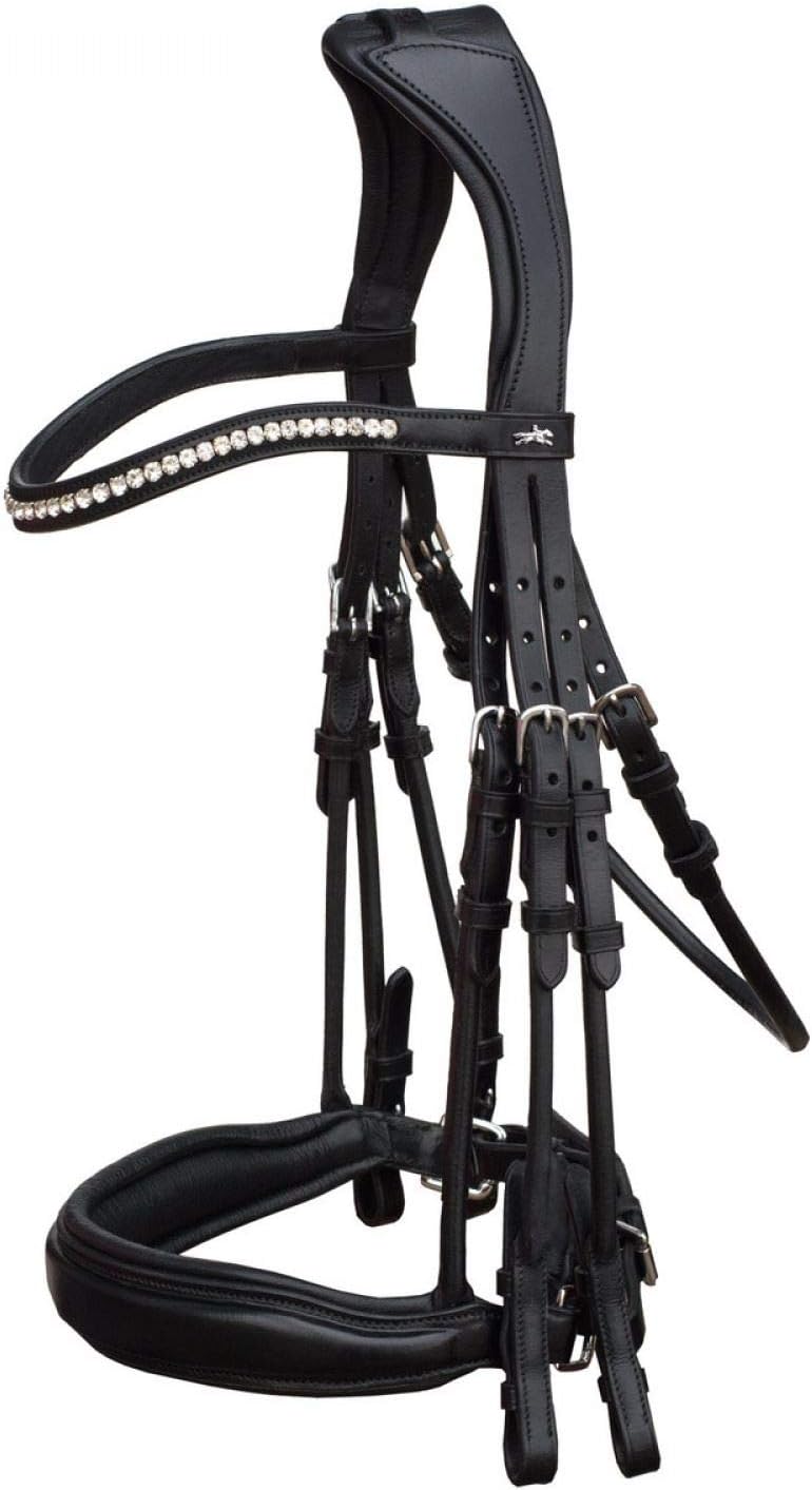 Schockemohle Venice Double Bridle Black/Silver WB (Full)