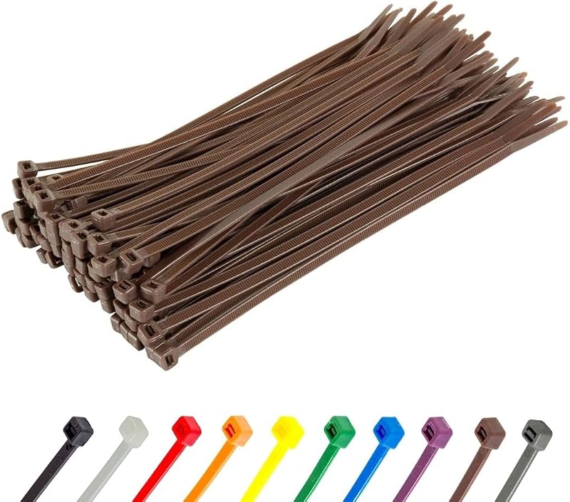 GTSE Brown Nylon Cable Ties 200mm x 2.5mm Pack of 100 8kg
