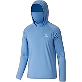 BASSDASH Youth UPF 50+ Hooded Shirts with Mask UV Neck Gaiter Sun Protection Long Sleeve T Shirt for Fishing Swim
