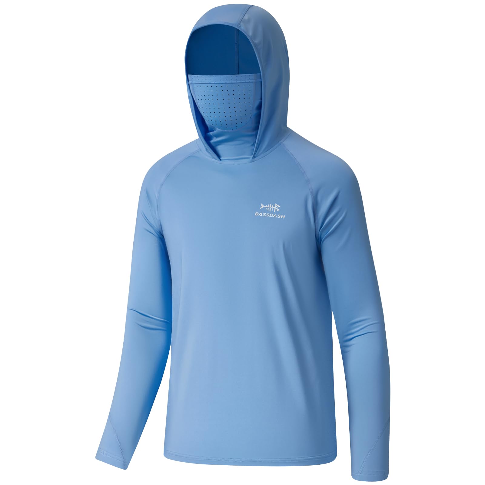 Photo 1 of BASSDASH Youth UPF 50+ Hooded Shirts with Mask UV Neck Gaiter Sun Protection Long Sleeve T Shirt for Fishing Swim S