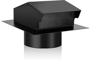 TOPFURN 10 Inch Roof Vent Cap,Roof Vents with Damperand Grille That,Removable Roof Vent,6'' Exhaust Vent Wall Vent for Ventilation System,Black
