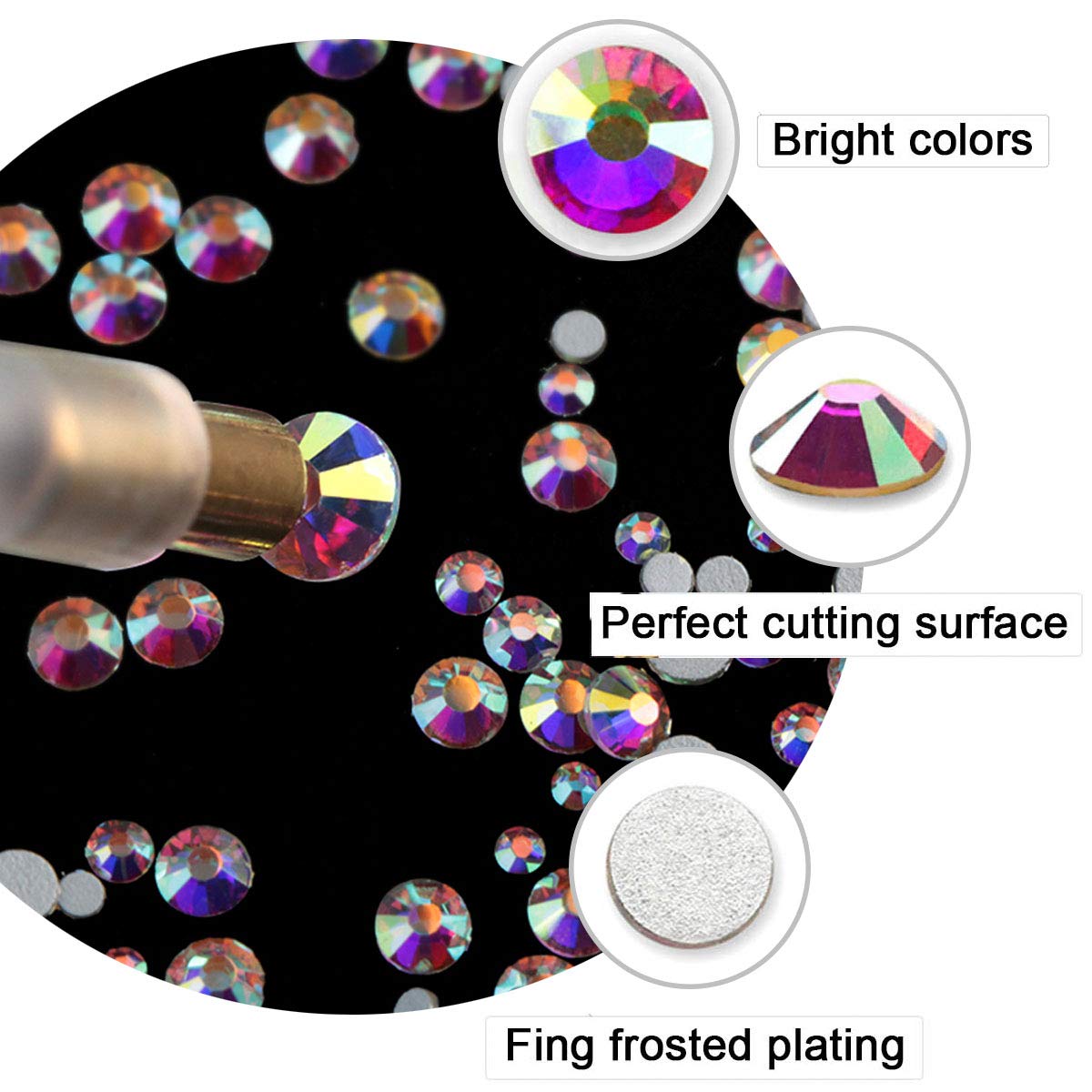 120 Pcs Multi Shapes Glass Crystal AB Rhinestones For Nail Art Craft, Mix 12 Style FlatBack Crystals 3D Decorations Flat Back Stones Gems Set (120 pcs Crystals+1728 pcs rhinestones): Beauty