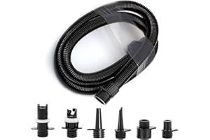 Tuomico Sup Pump Hose Replacement Electirc Paddle Board Pump Accessories with Multiple Adapters for Inflatable Paddleboard Kayak Boat Kite Wing Tent Raft Airbed Swimming Pool and More