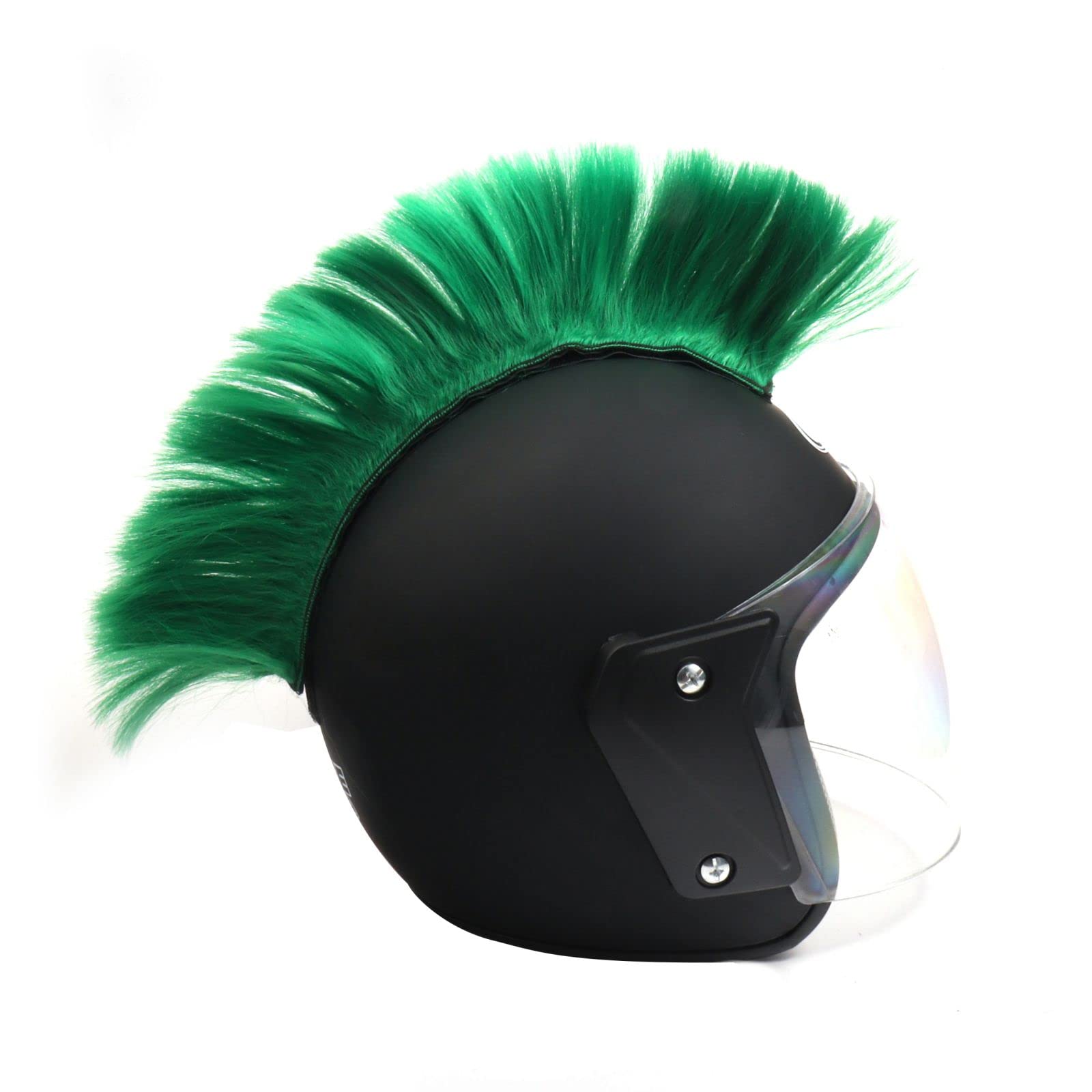 PAXLAMB Helmet Mohawk Wigs Skinhead Wig Hair Patches Hairpiece for Bicycle Motorcycle Cycling Scooters Polo Ski Snowboard Cosplay Costume (Grass Green) โ image 1