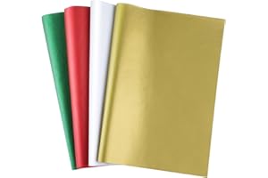 TUPARKA 60 Sheets Christmas Tissue Paper Bulk 50 * 35cm Red Green White and Gold Christmas Wrapping Paper for DIY and Craft G