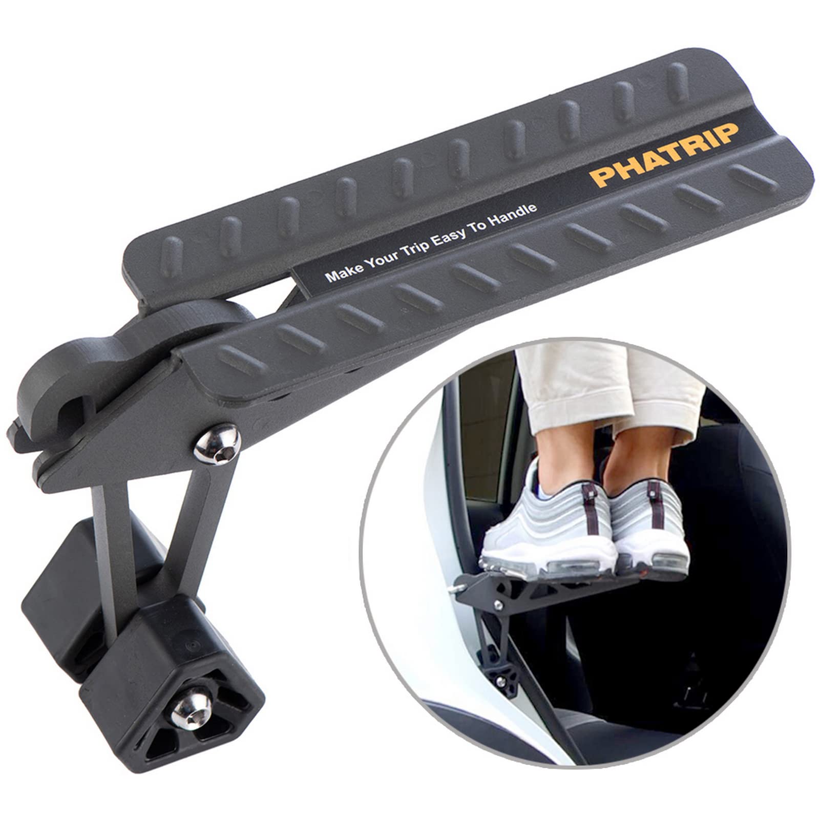 Phatrip Car Door Step, Folding Car Door Pedal, Ladder for Cars, Easy to Get to the Roof, Universal Doorstep, Fits Vehicles with U-Door Traps, SUV, Jeep, RV