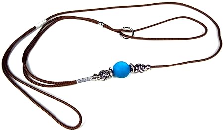 Dogs Stars Ausstellungsleine 3mm mit blauen Elementen in Pandora Style - Vorführleine - 3 Längen