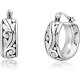 Sterling Silver Lightweight Click Top Hoop Earrings in Various Styles