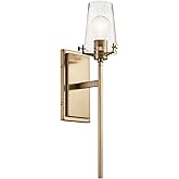 Kichler, Alton 22.25 inch 1 Light Wall Sconce with Clear Seeded Glass in Champagne Bronze for Hallway, Entry, Bathroom and Po