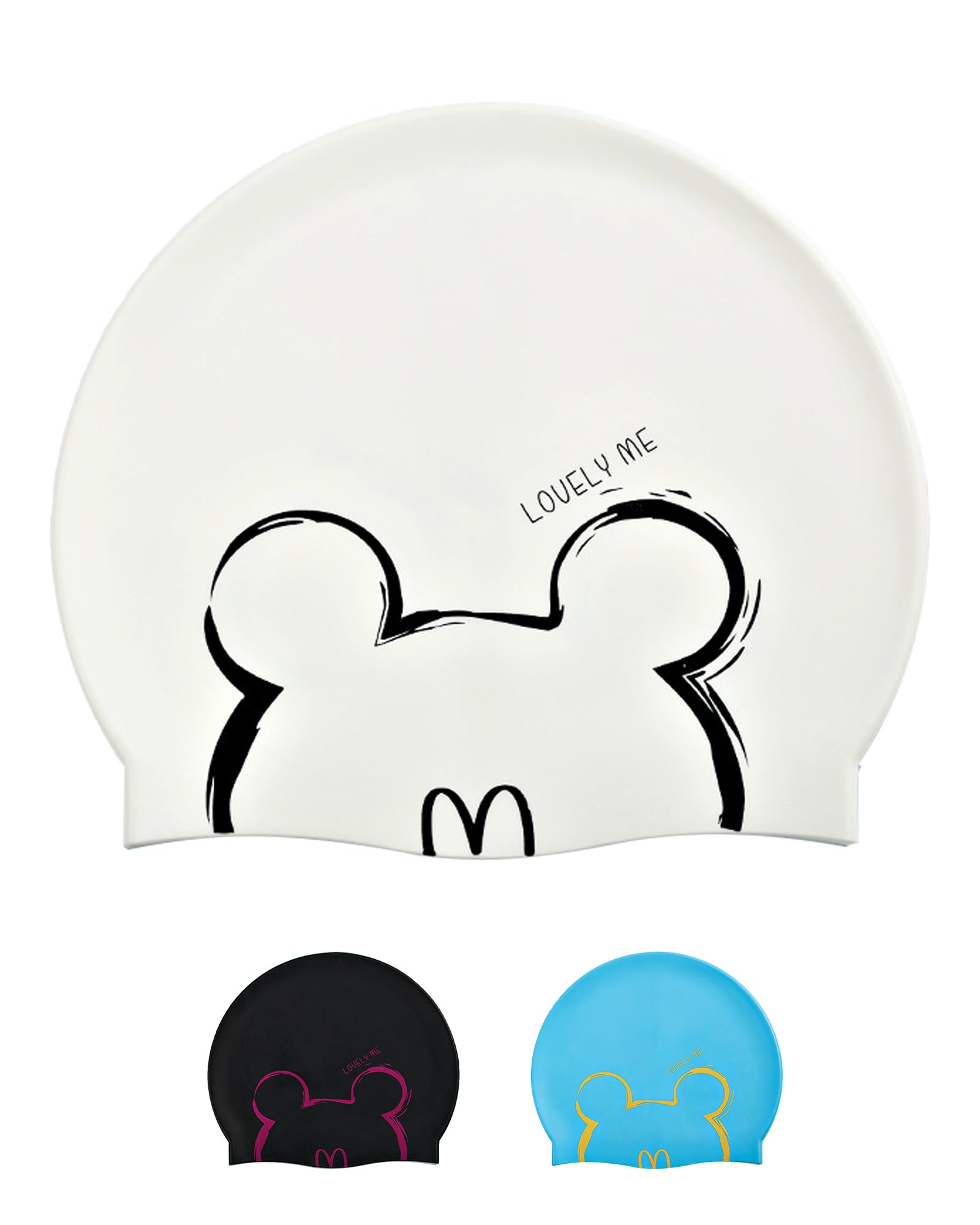 Kids Swimming Cap 6-14 - Silicone Swim Cap for Kids Juniors Teenagers 6-14 Years (White)