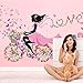 55 x 28 Inch DIY Butterfly Flower Wall Sticker for Kids Rooms Wall Decal Bicycle Love Girls Poster Stickers Mural Home Decoration Living Room Decor adesivo de Parede