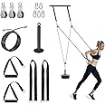 Weight Cable Pulley System Gym, Cable Weight Pulley System Attachments for Home Gym with Handle Pulley System Gym LAT Pull Down, Biceps Curl Workout