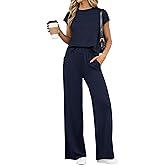 PRETTYGARDEN Womens 2 Piece Outfits Casual Cap Sleeve Lounge Set Summer Tracksuits Matching Sets Beach Fashion Travel Clothes