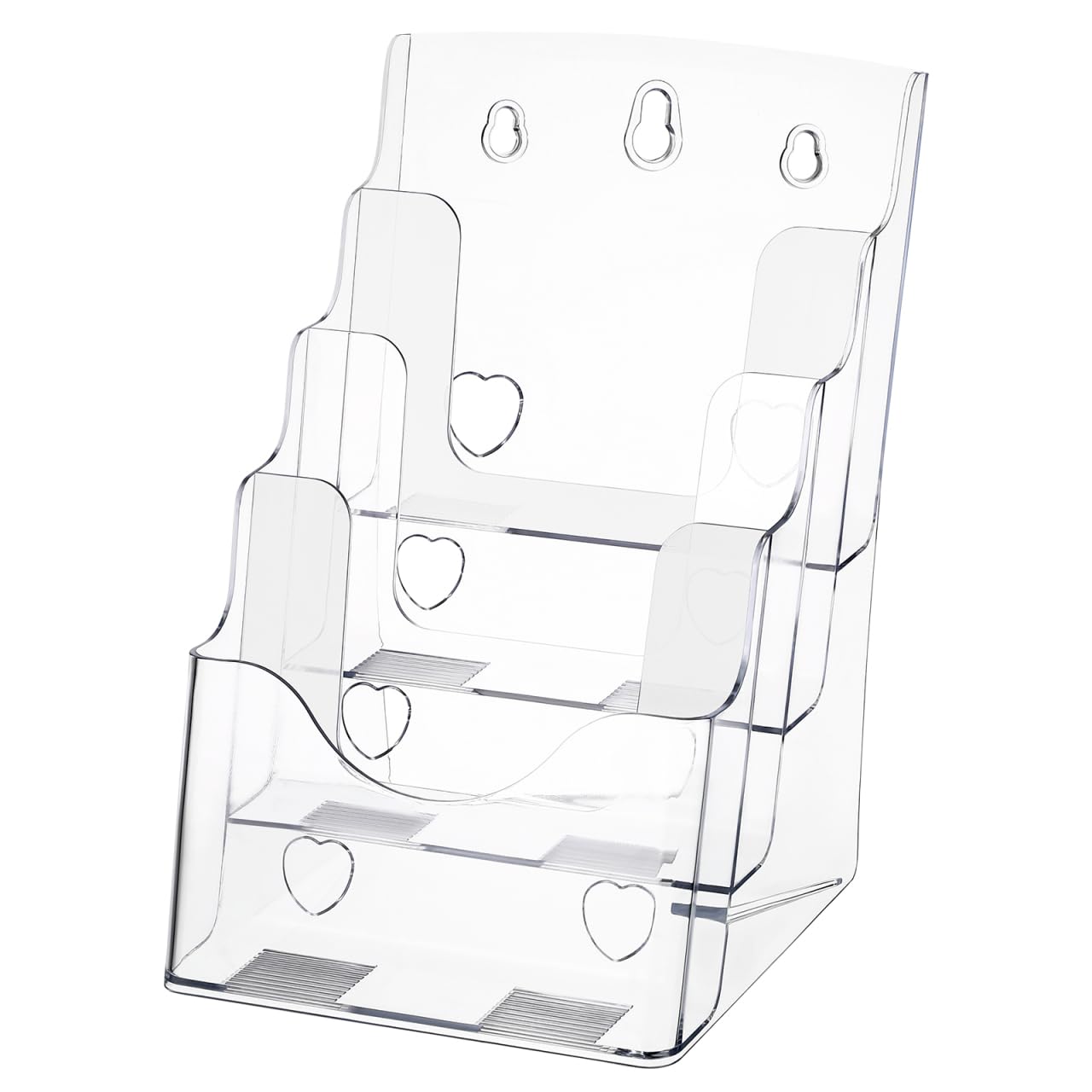 STOBOK Acrylic 4-Tier A4 Brochure Display Stand Clear Information Rack Box for Office Desk Organiser and Flyer Holder