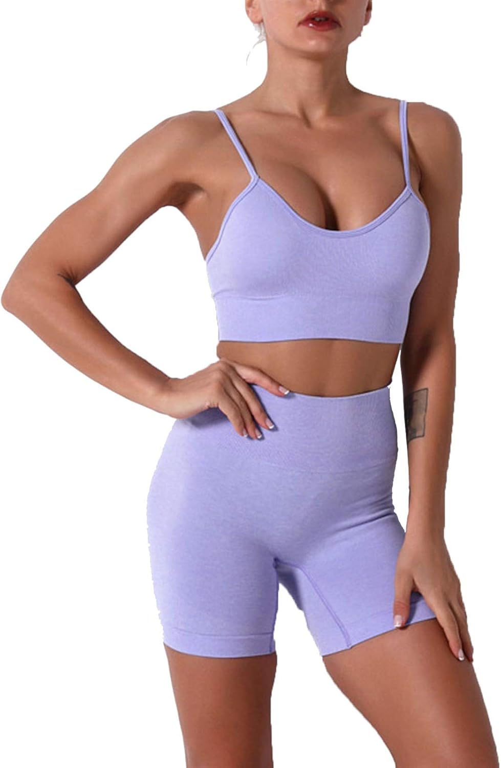 Dames Sportpak Trainingspak, Women's Workout Set 2 Piece hoge taille Butt Lift Skinny Yoga