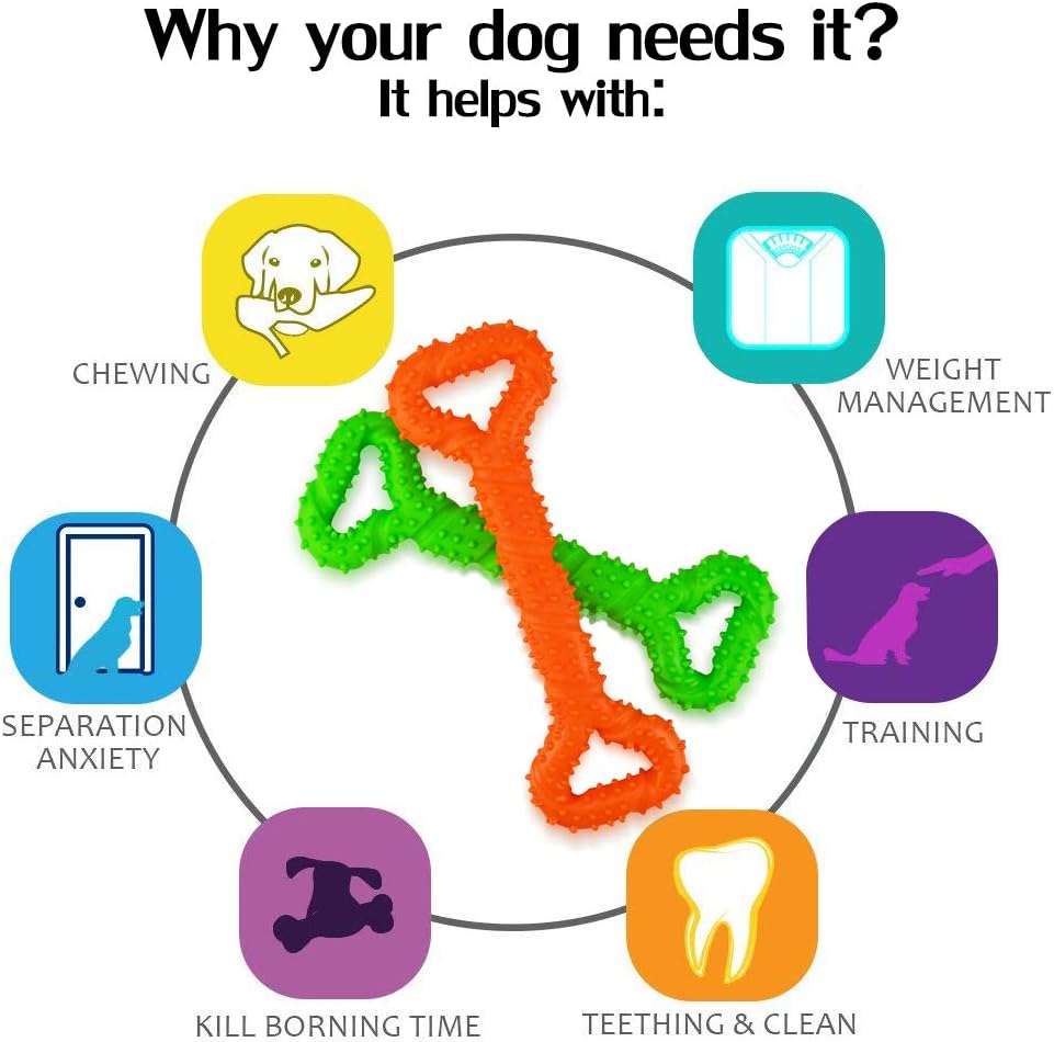 Kitchen & Dining : Hipat Dog Chew Toy for Aggressive Chewers, 13 Inch Large Solid Rubber Chew Toy with Soft Massaging Surface for Tooth Cleaning, Interactive Dog Tug Toy : 