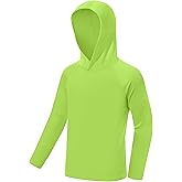DRONIRING Boys Hooded Long Sleeve Rash Guard Swim Shirt, Youth Kids UPF 50+ Fishing Shirt, Sun Protection Hiking Beach Hoodie
