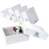 CryoKing 81-well Cryo Boxes, Plastic Coating, 2 Inch Height, Pack of 5 | Durable Cardboard Cryobox, Stable from -196&deg; C to 121&deg; C, Removable Divider, for Lab Cryovial Storage