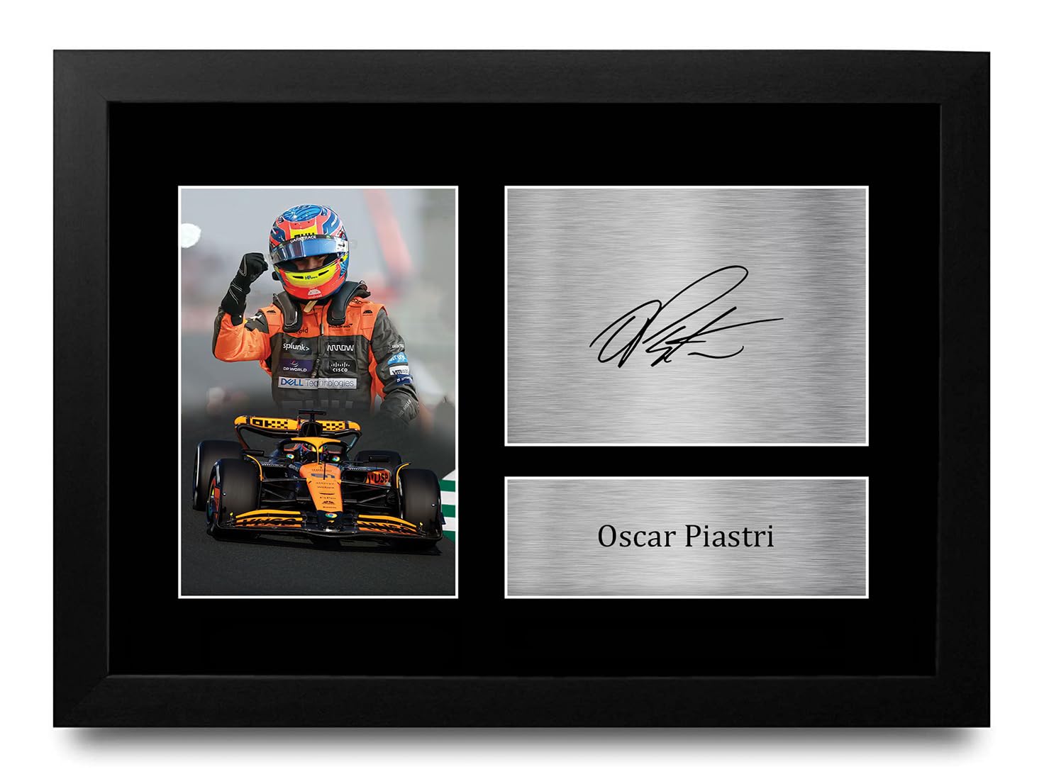 HWC Trading FR A4 Oscar Piastri McLaren Gifts Printed Signed Autograph Picture for F1 Formula 1 Racing Fans - A4 Framed